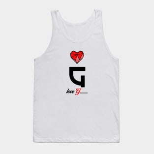 Initial love letter G for valentine Tank Top